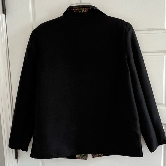 Vintage Asian Embroidered Satin Reversible Open Front Evening Jacket Women L/XL - Picture 11 of 15